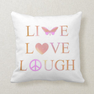 Live, Laugh, Love Heart Peace Cushion