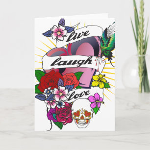 Live Laugh Love Heart Tattoo Design Card