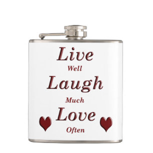 Live Laugh Love Hip Flask