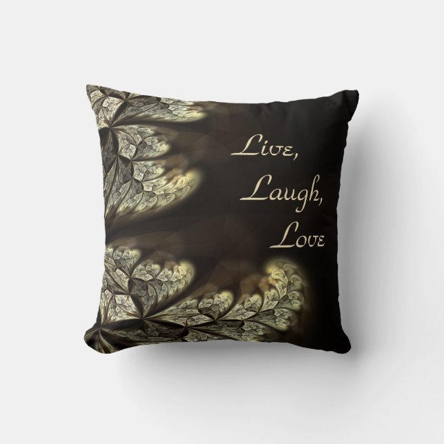 LIVE, LAUGH, LOVE  Inspirational Design Cushion (Front)