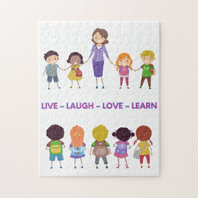 Live ~ Laugh ~ Love ~ Learn School Teacher   Jigsaw Puzzle (Vertical)
