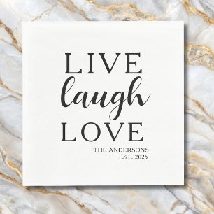 Live Laugh Love Name Established Anniversary  Napkin