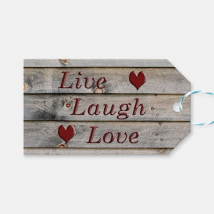 Live Laugh Love on the side of a barn Gift Tags