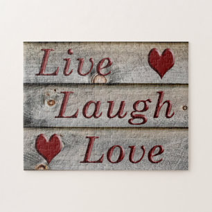 Live Laugh Love on the side of a barn Jigsaw Puzzle