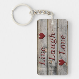 Live Laugh Love on the side of a barn Key Ring