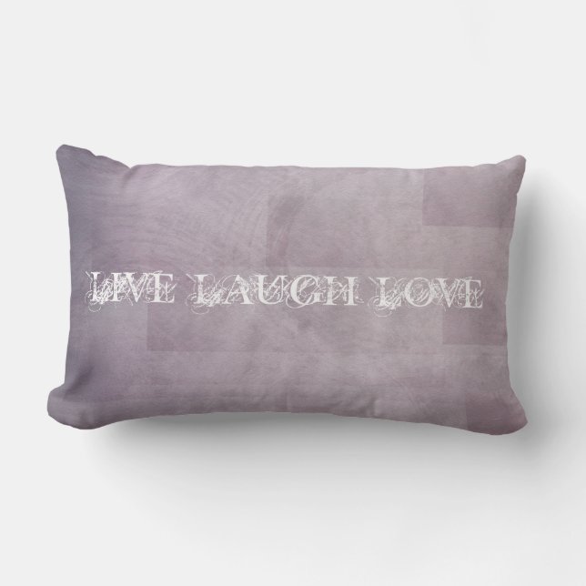Live Laugh Love Orchid Purple Lumbar Cushion (Front)