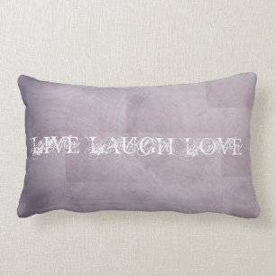 Live Laugh Love Orchid Purple Lumbar Cushion