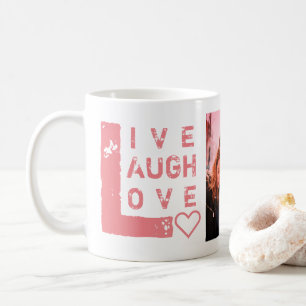 Live Laugh Love Photo Collage Valentine Coffee Mug
