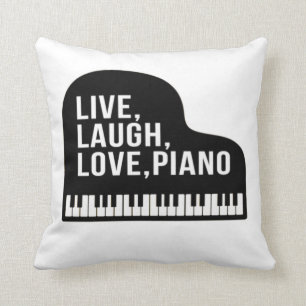 Live Laugh Love Piano Grand Piano Pianist Quote  Cushion