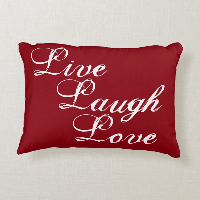 Live Laugh Love pillow with damask back (Back)
