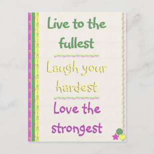 Live, Laugh, Love Postcard