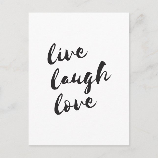Live, Laugh, Love postcard (Front)