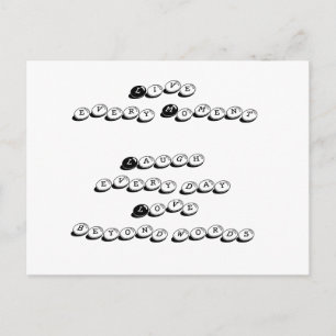 live, laugh, love quote postcard