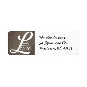 LIVE LAUGH LOVE RETURN ADDRESS LABEL