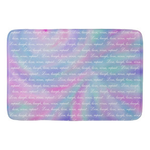 Live laugh love rinse repeat mermaid rainbow  bath mat