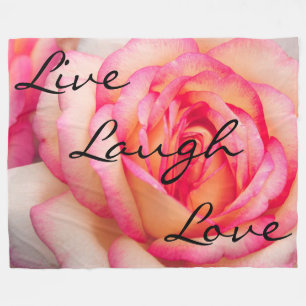 Live Laugh Love Rose Fleece Blanket