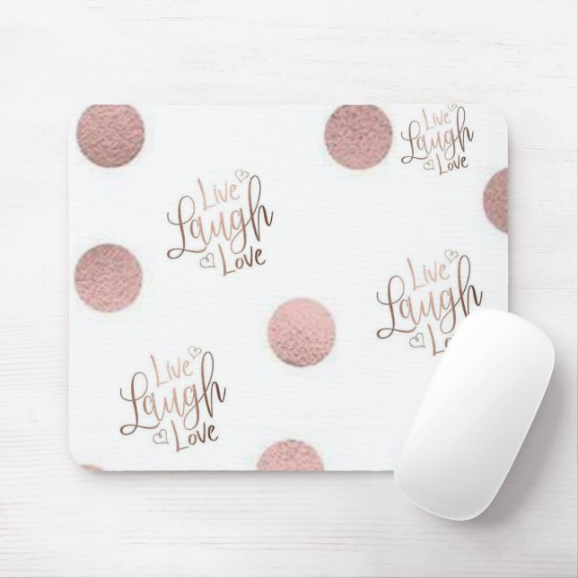 Live Laugh Love Rose Mouse Pad! Pad (With Mouse)