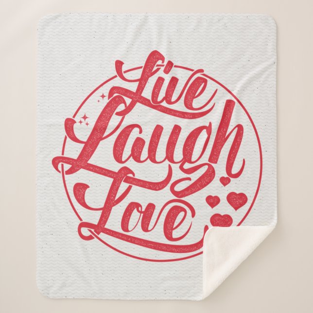 Live Laugh Love Sherpa Blanket (Front)