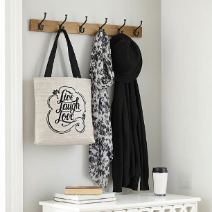 Live laugh love  tote bag
