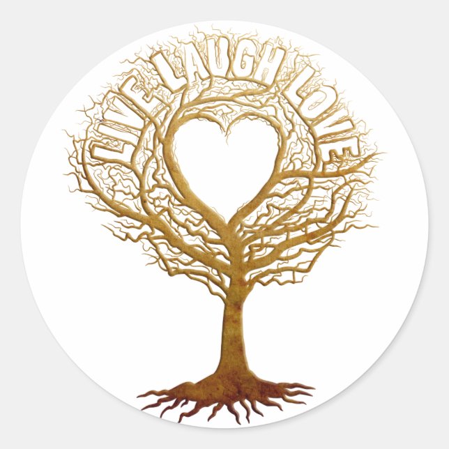 Live Laugh Love - Tree of Life Classic Round Sticker (Front)
