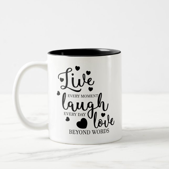 Live Laugh Love Two-Tone Coffee Mug (Left)