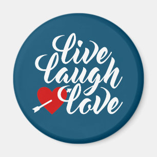 Live Laugh Love Valentine Calligraphy Magnet