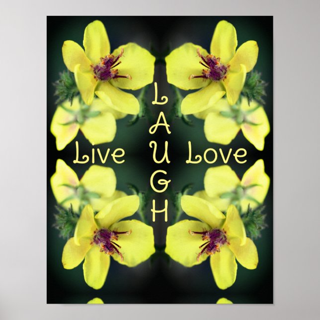 Live Laugh Love Wildflower Abstract Inspirational Poster (Front)