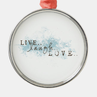 Live Laugh Love word art  Christmas Ornament