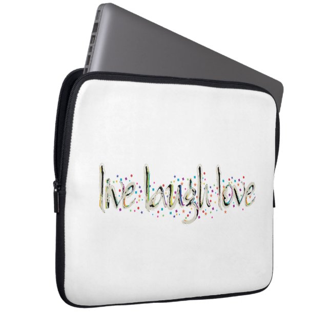 Live, Laugh, Love Words Laptop Sleeve (Front Right)