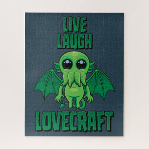 Live Laugh Lovecraft Cute Cthulhu Jigsaw Puzzle
