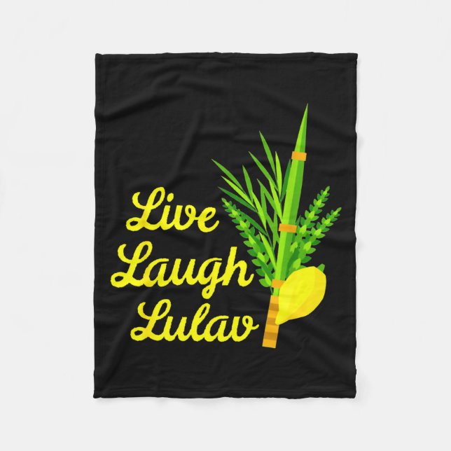Live Laugh Lulav Etrog Happy Sukkot Jewish Sukkah  Fleece Blanket (Front)