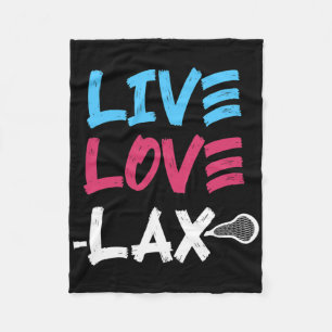 Live Lax Love Lacrosse Player Coach Goalie Stick H Fleece Blanket