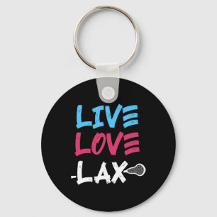 Live Lax Love Lacrosse Player Coach Goalie Stick H Key Ring