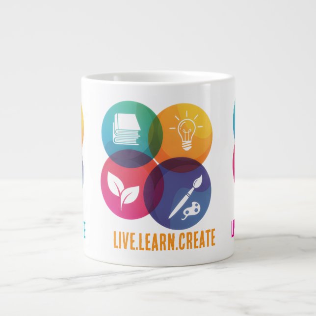 Live.Learn.Create Jumbo Coffee Mug (Front)