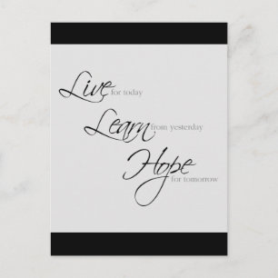 "Live, Learn, Hope" Postcard