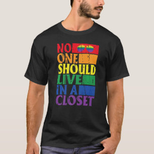 Live Lgbtq Pride Closet Rainbow Graphic Parade Mar T-Shirt