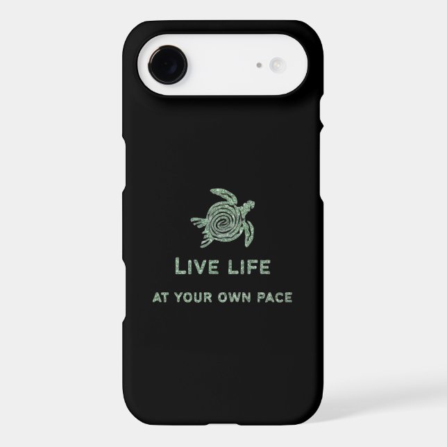 Live Life at Your Own Pace Green Turtle IPhone  (Back)