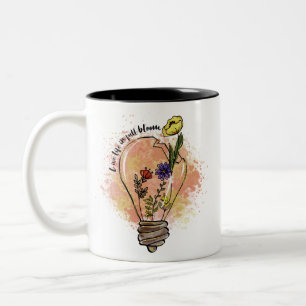 live life in full bloom Wildflower Quote Two-Tone Coffee Mug