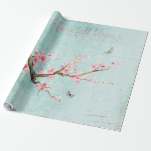Live life in full bloom wrapping paper