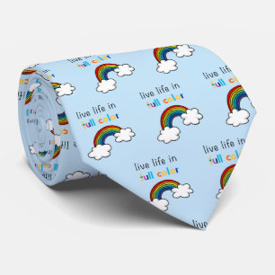 Live Life in Full Colour Rainbow Tie