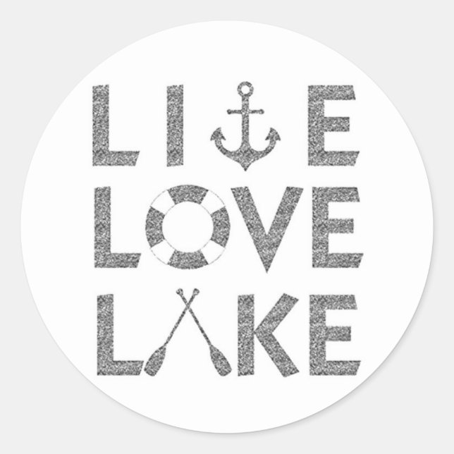 LIVE LIFE LAKE CLASSIC ROUND STICKER (Front)