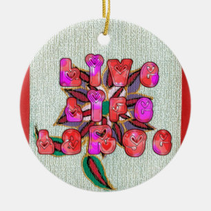 "Live Life Large" Art Print Ceramic Tree Decoration