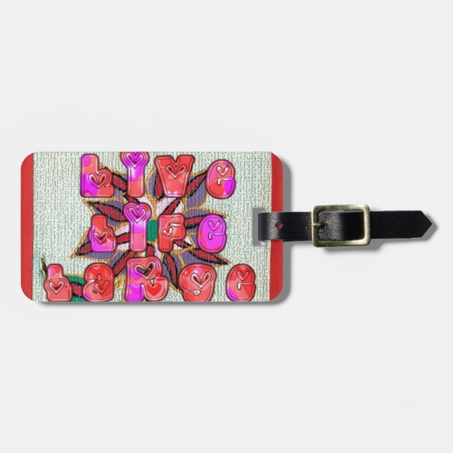 "Live Life Large" Art Print Luggage Tag (Front Horizontal)