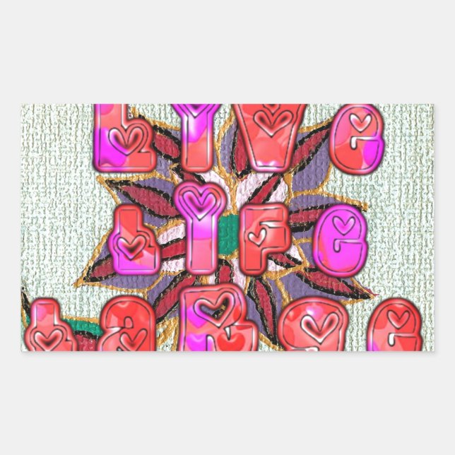 "Live Life Large" Art Print Rectangular Sticker (Front)
