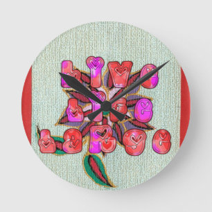 "Live Life Large" Art Print Round Clock