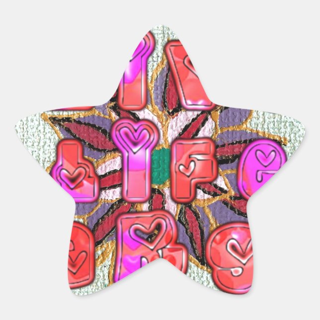 "Live Life Large" Art Print Star Sticker (Front)