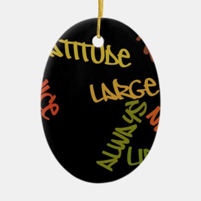 Live Life Large Word Art Print Ceramic Tree Decoration (Front)