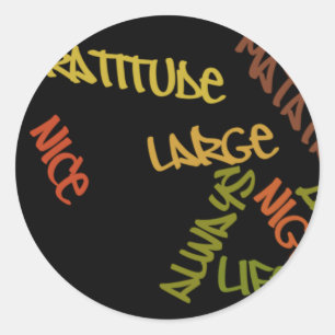 Live Life Large Word Art Print Classic Round Sticker