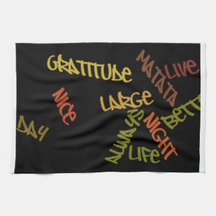Live Life Large Word Art Print Tea Towel