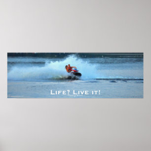 Live Life Motivational Jet-ski Summer Sports Art Poster